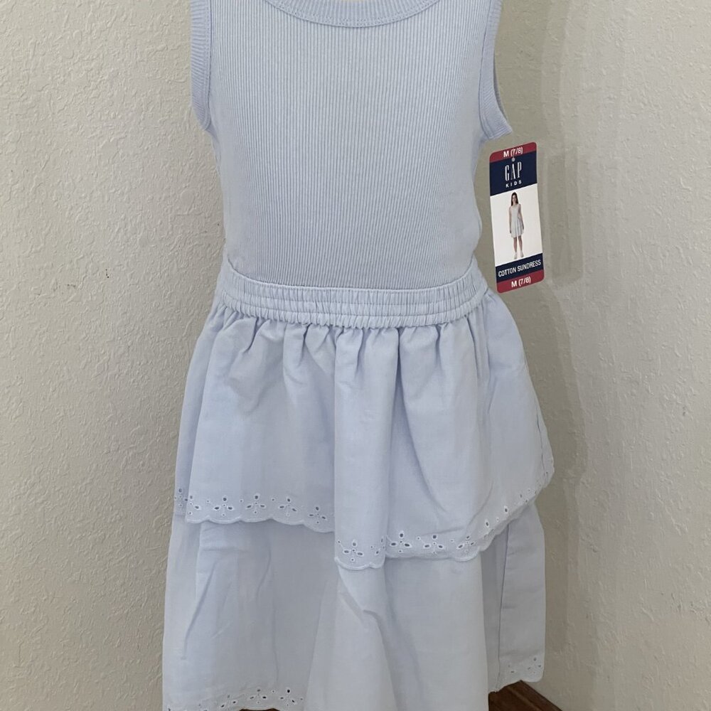 Gap Girl's Light Blue Cotton Sundress M (7/8) - Picture 1 of 3
